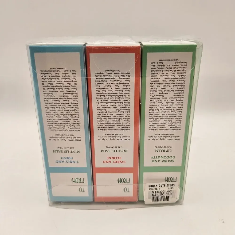 MARIO BADESCU SKIN CARE LIP BALM TRIO 3 PACK COCONUT FLORAL & FRESH NIB